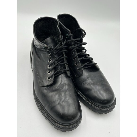 Vintage Tommy Hilfiger Footwear Black Leather Ankle Combat Work Lace Up Boots 13 main image 6